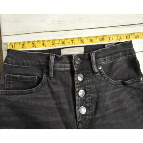 Everlane High-Rise Skinny Button Fly Jeans Black Size 27 Stretch - Picture 3 of 7